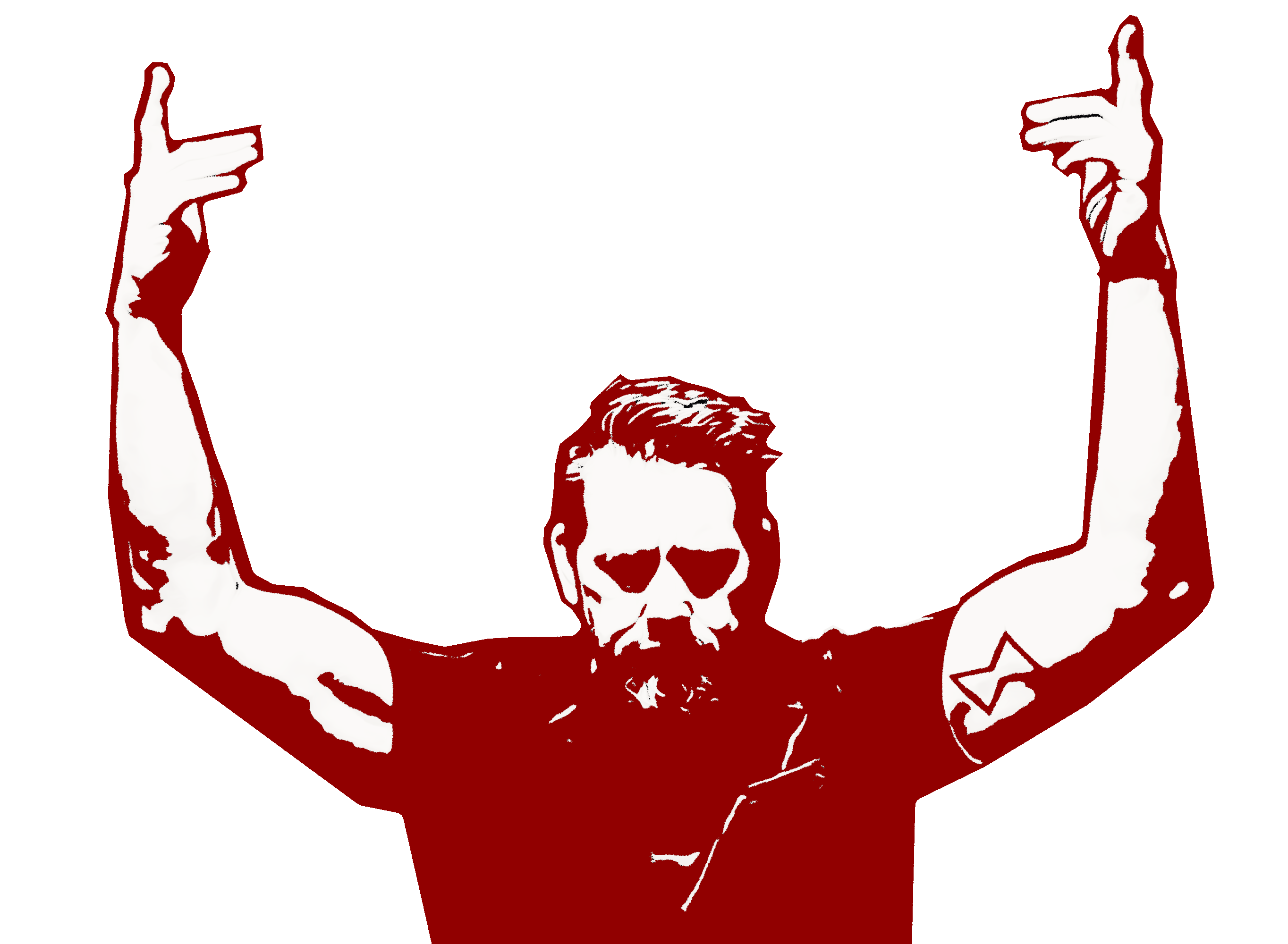 Eric Marcoullier, arms raised